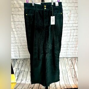 NWT Judy Blue Emerald Green - Corduroy Wide Leg - High Waist Trousers - 13/31